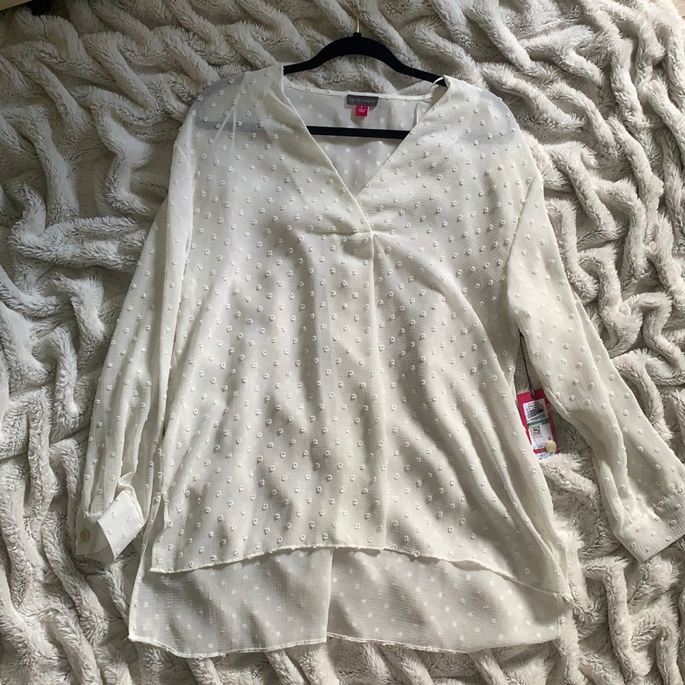 White Long Sleeve Detailed Blouse